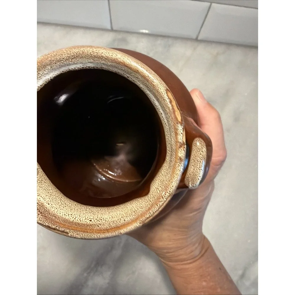Rustic Stoneware Milk Jug Farmhouse Crock 6.77